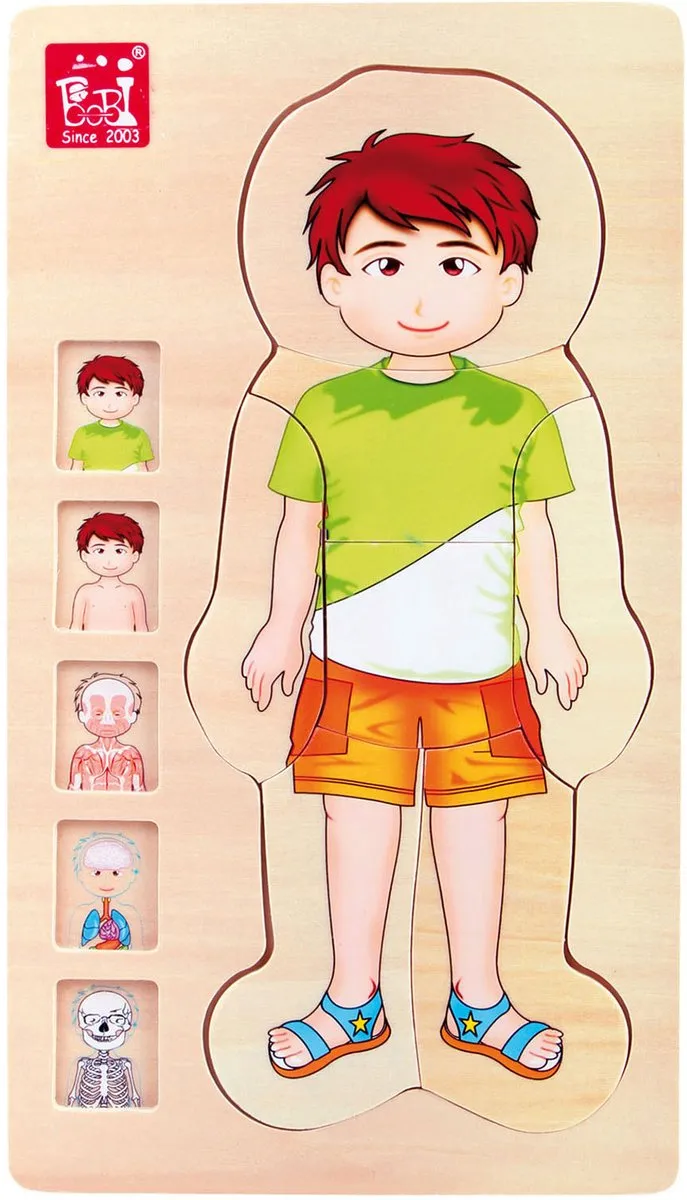 Small Foot Houten Lichaamspuzzel Jongen 29-delig - Multicolor