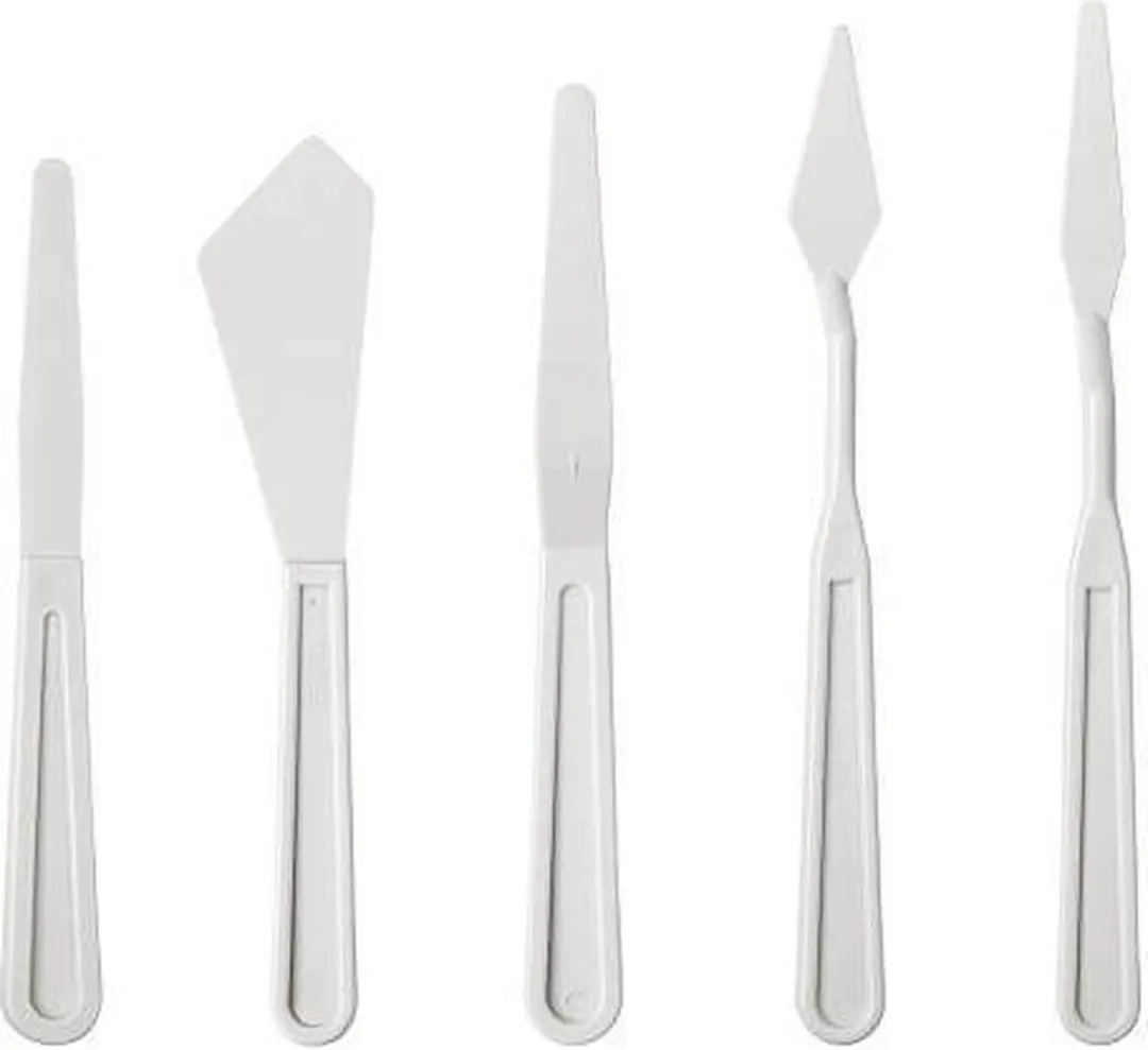 Liquitex Basics Kunststof Paletmessen Set 5-delig - Wit