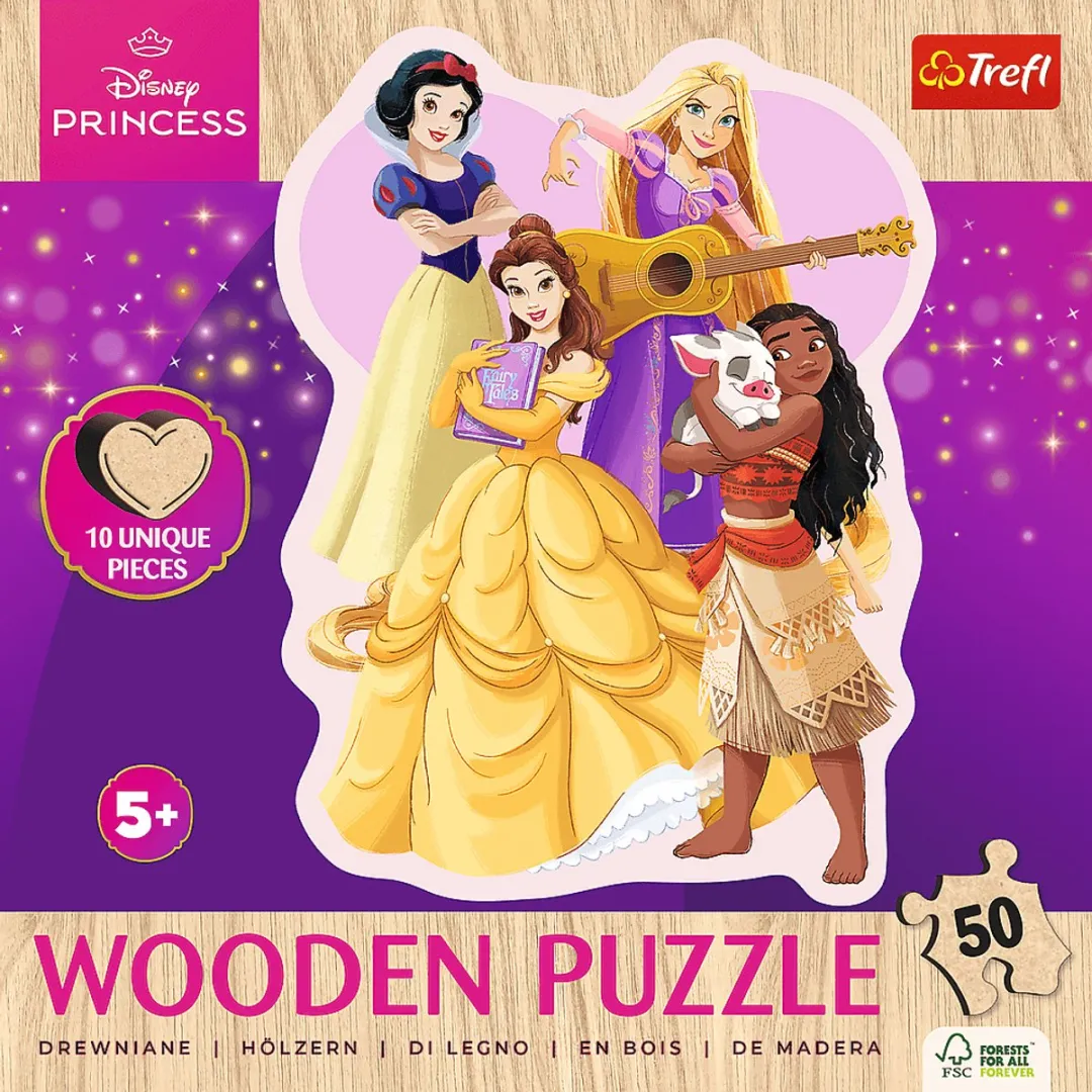 Trefl Disney Princess Lovely Princesses Houten Puzzel 50 Stuks - Multicolor