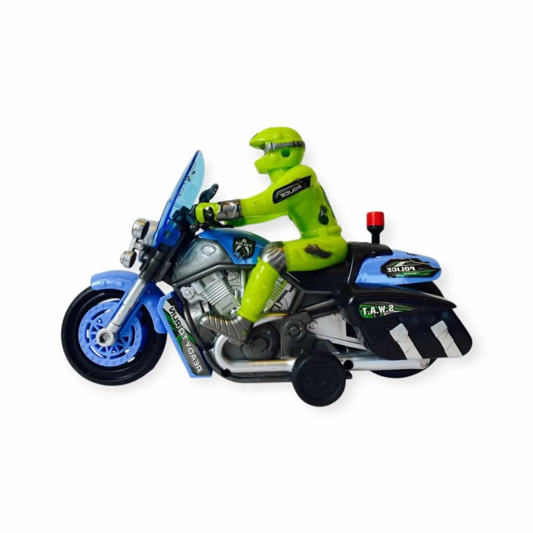 698 Jian Sheng Motor Police 9867-1C Speelgoed Politiemotor - Groen/Blauw