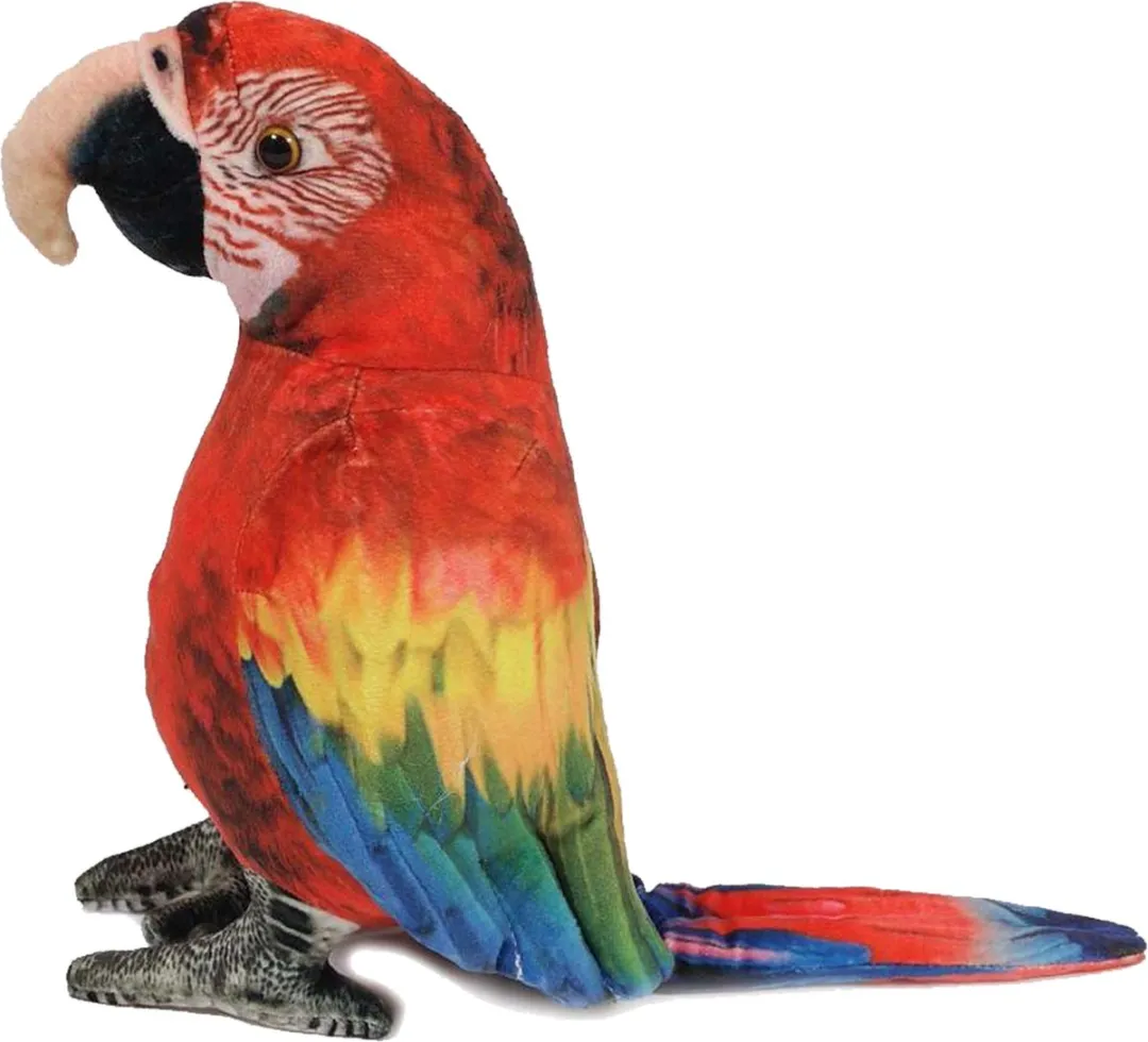PIA Soft Toys Knuffelpapegaai - Rood - 20 cm