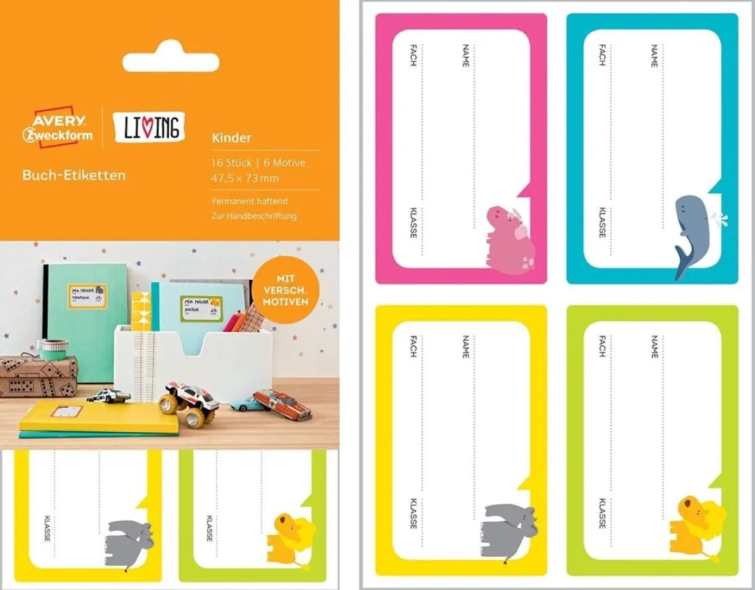 Avery Living Kinder Boeketiketten 16x