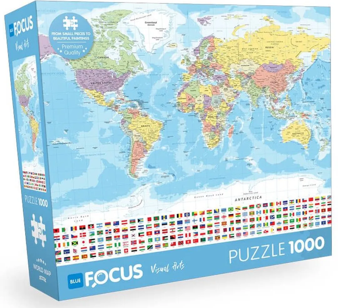 Puzzel wereld kaart / world map 1000 stukjes