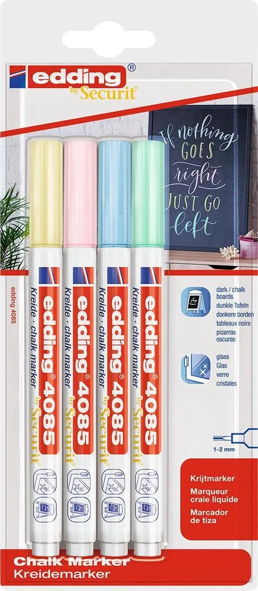 edding 4085 Krijtmarker Pastel - 4 Stuks