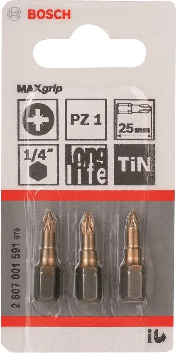 Bosch MAXGRIP/PZ1 Schroeven - 3 Stuks