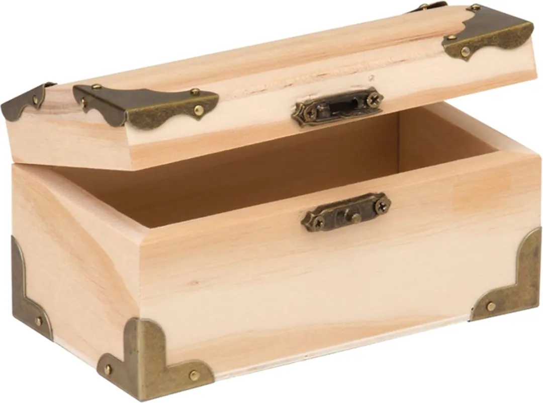 Glorex Hobby Houten Schatkistje 12x6x6cm