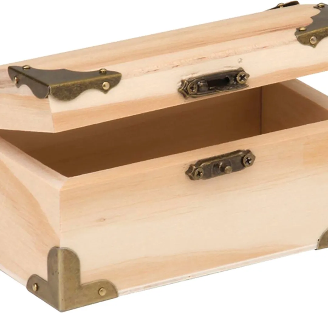 Glorex Hobby Houten Schatkistje 12x6x6cm - Lichtbruin