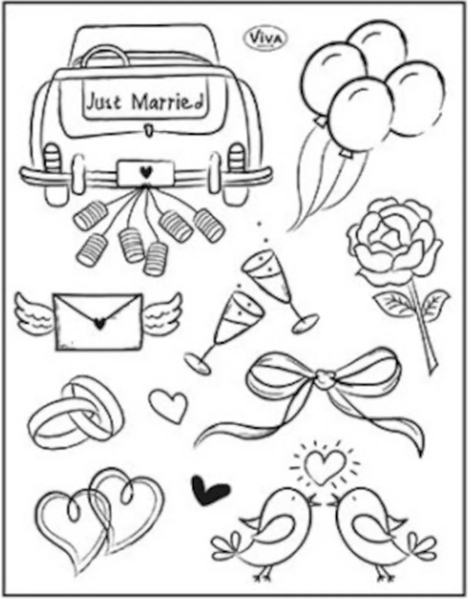 Viva Decor Just Married Clear Stamp