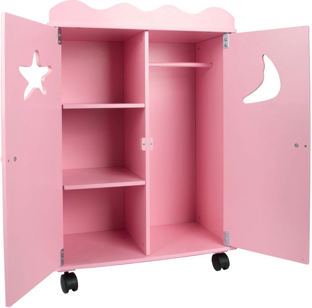 Small Foot Houten Poppenkledingkast Roze - MPN 2880-leg