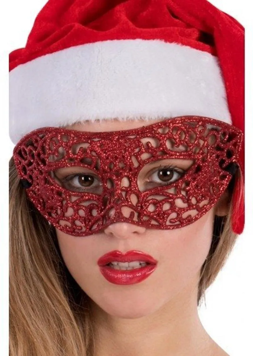 Carnival Toys Verkleedmasker Glitter Dames - Rood