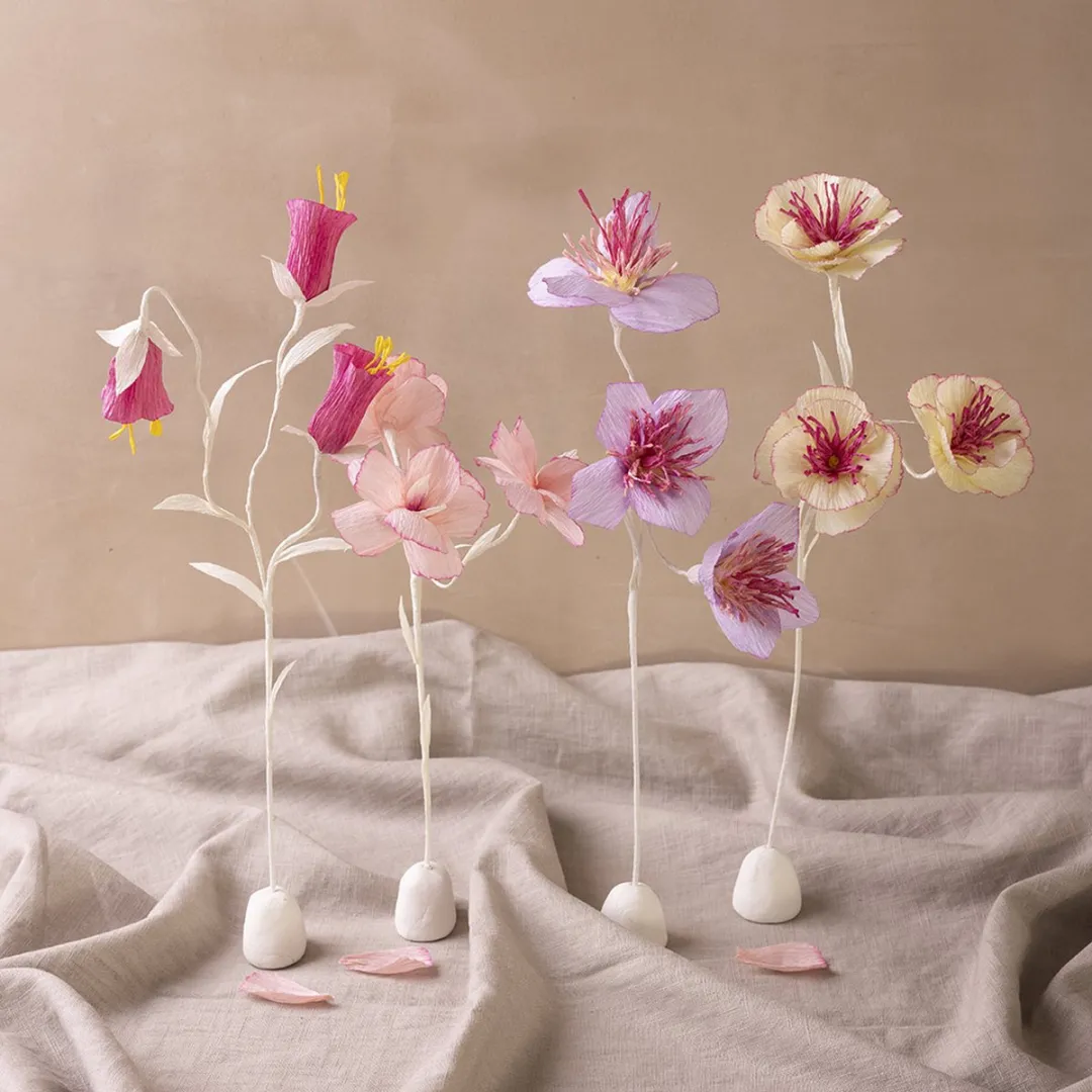 Creativ Company Crêpepapier Bloemen Pastel Multikleurig