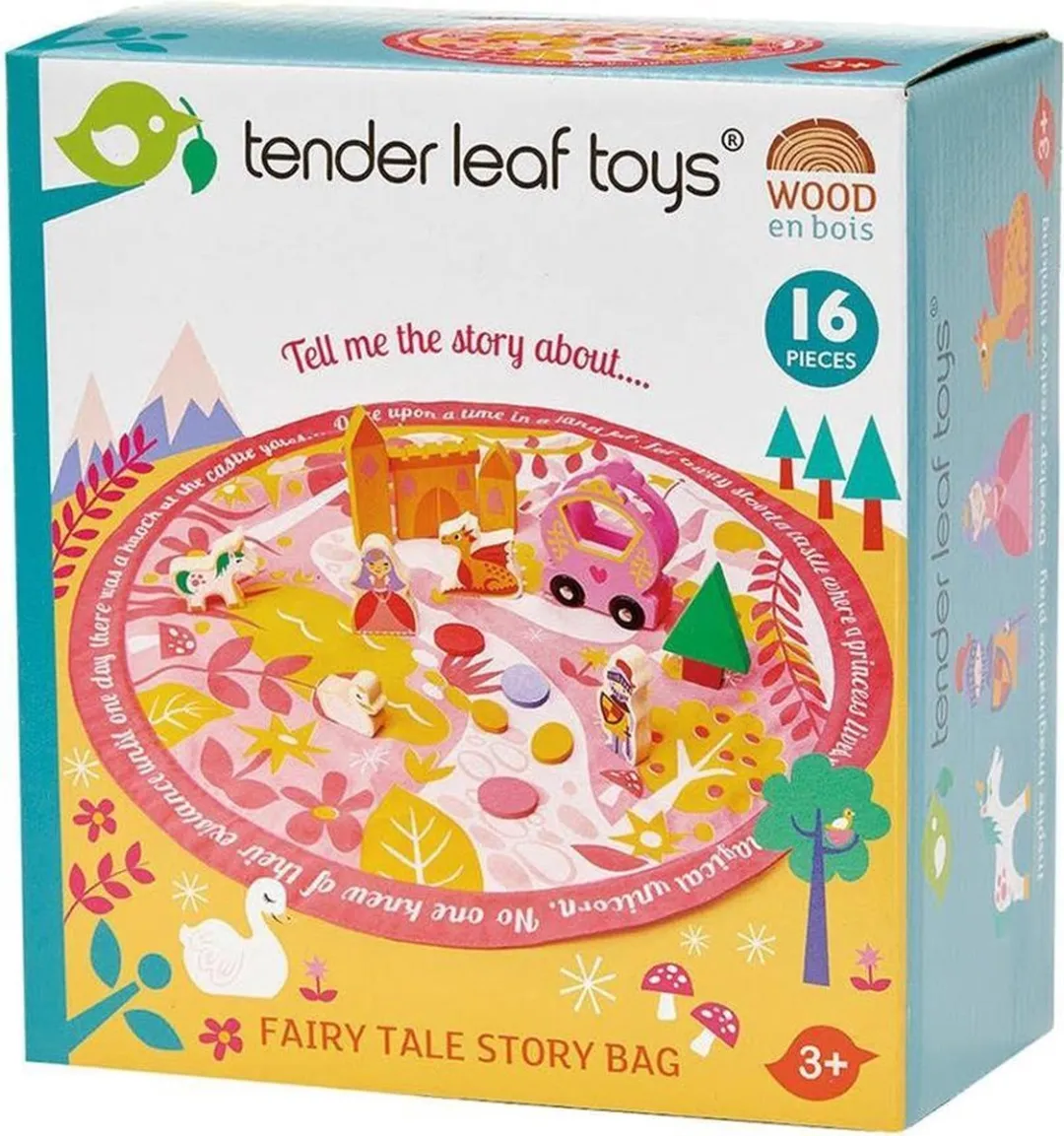 Tender Toys Sprookje Junior Opbergset 16-delig - 45x45x9cm - Multicolor