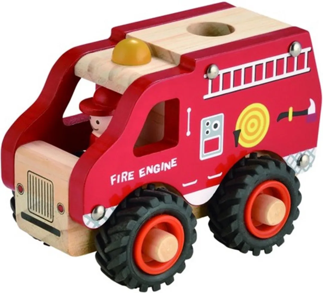 Simply for Kids Houten Brandweerauto - Neutraal