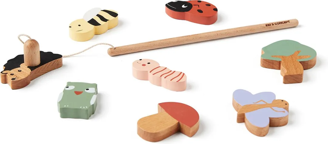 Kids Concept Houten Hengel Speelgoed - 8 Stuks - Multicolor