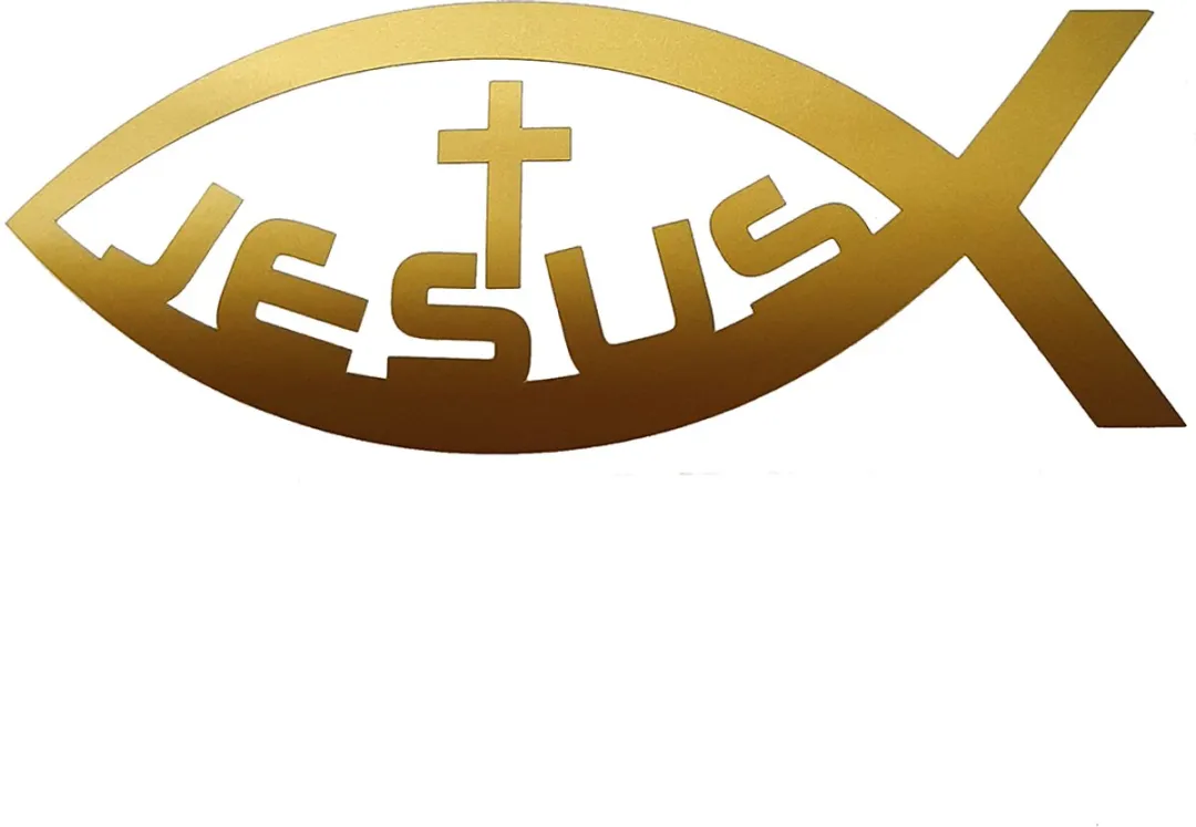 Avery Ichtus Sticker Goud 14x6cm