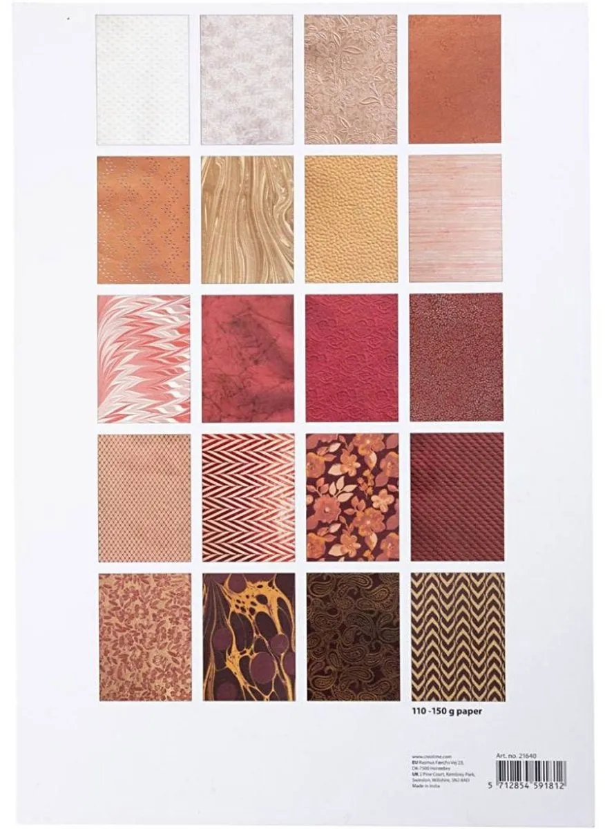 Creativ Company Handgemaakt Rustic Tuscan Papierblok A4 - 20 Vel - Multicolor