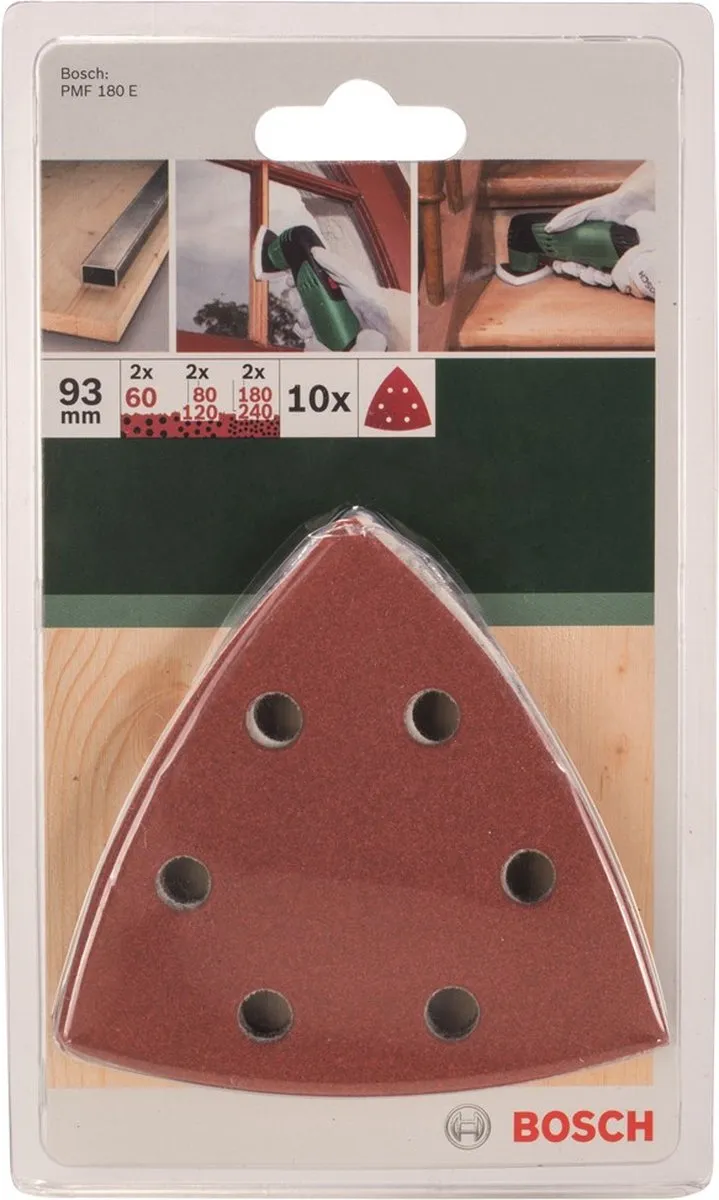 Bosch Schuurpapier 93mm - 10 Stuks - 5 Korrels