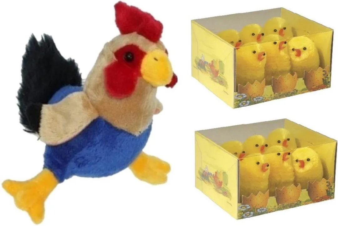 Decoris Pluche Kippen/Hanen Knuffel 20cm