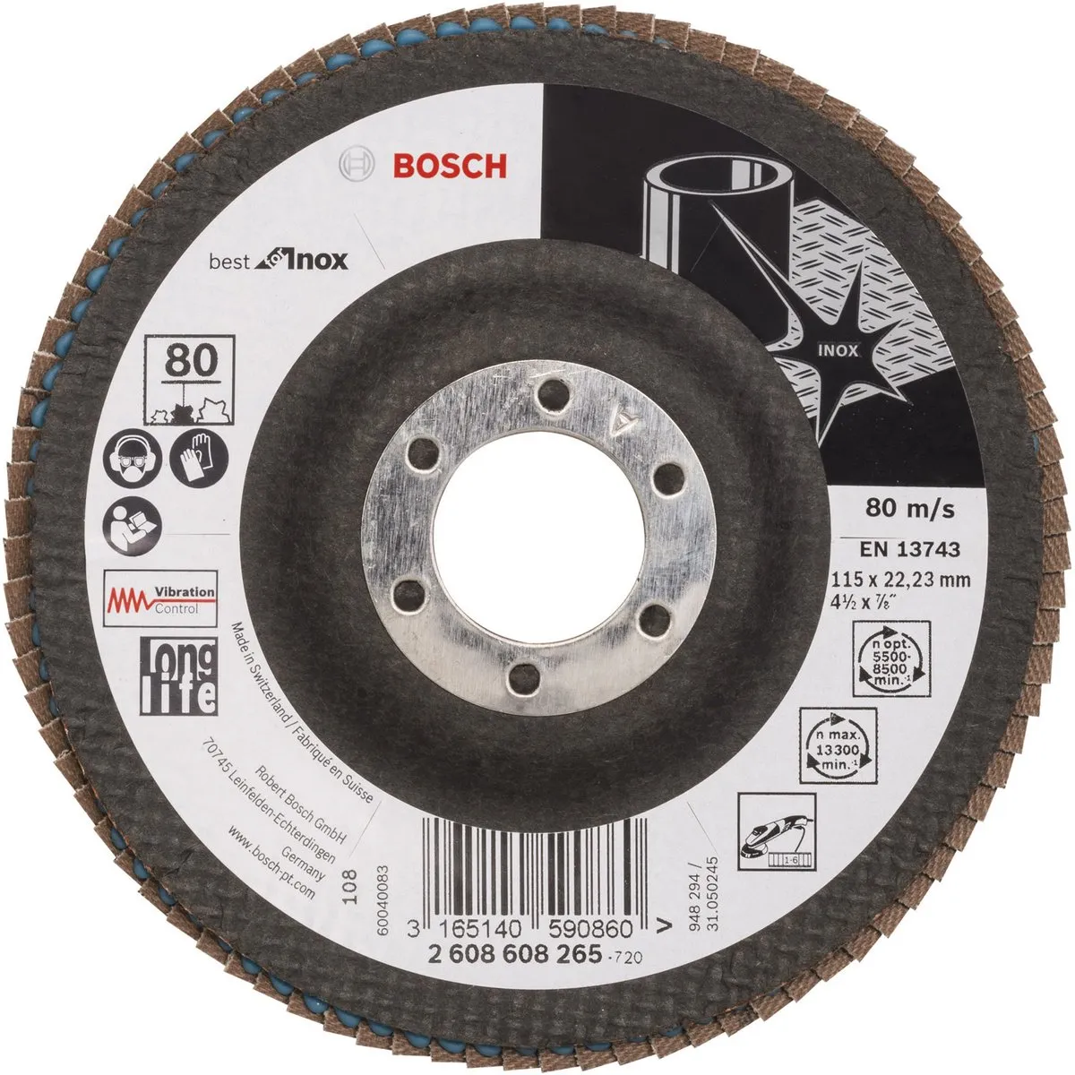 Bosch Lamellenschuurschijf Best for Inox 115mm