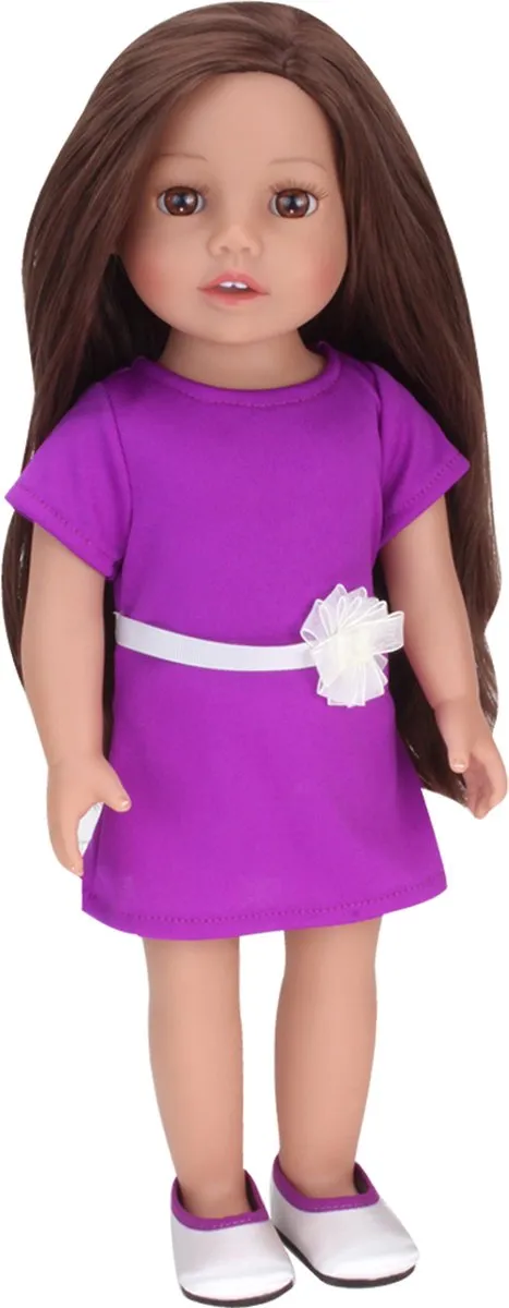 Sophia's by Teamson Kids Pop Miley 45,7cm - Paars jurk & zilver schoenen