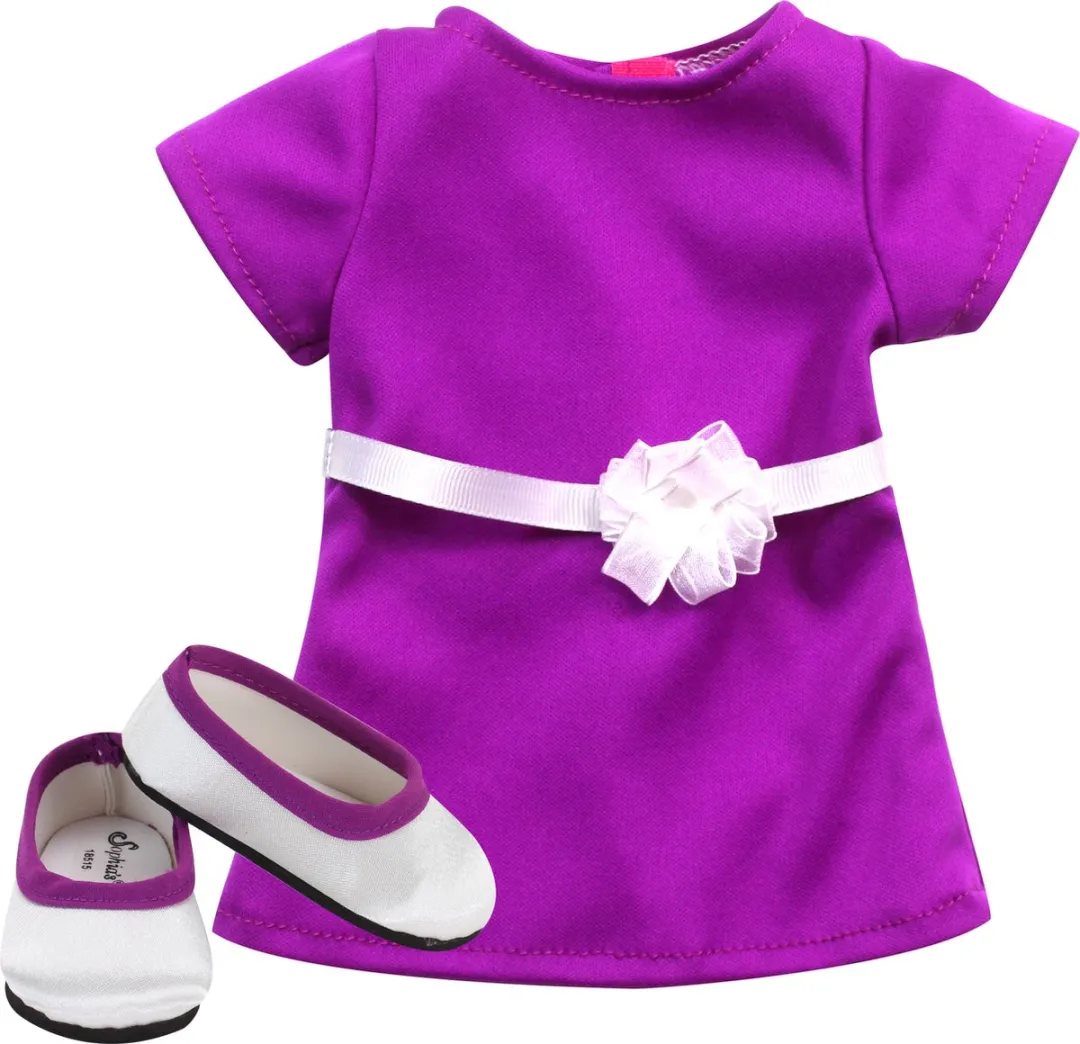 Sophia's by Teamson Kids Pop Miley 45,7cm - Paars jurk & zilver schoenen
