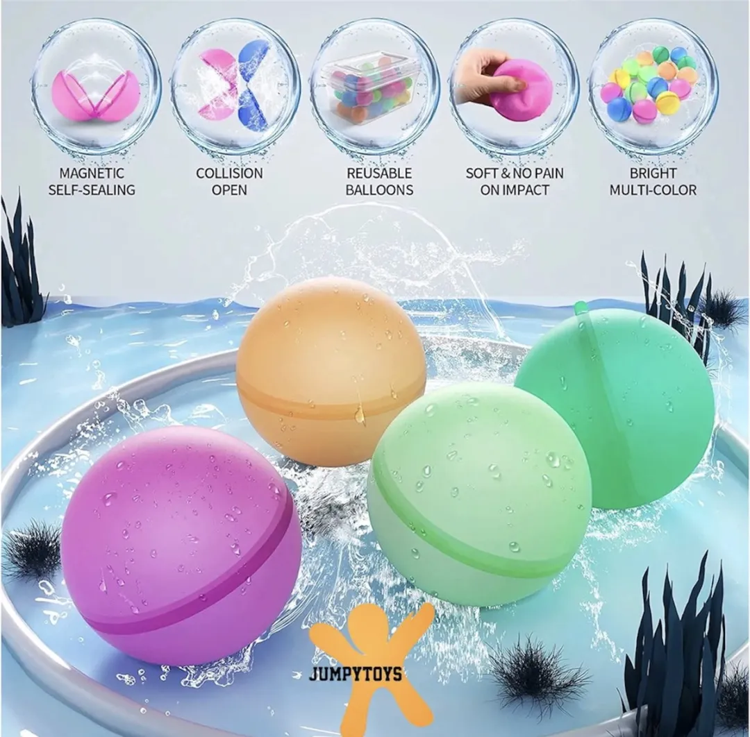 Jumpytoys Hervulbare Waterballonnen 6 Stuks - Geel/Blauw/ Groen