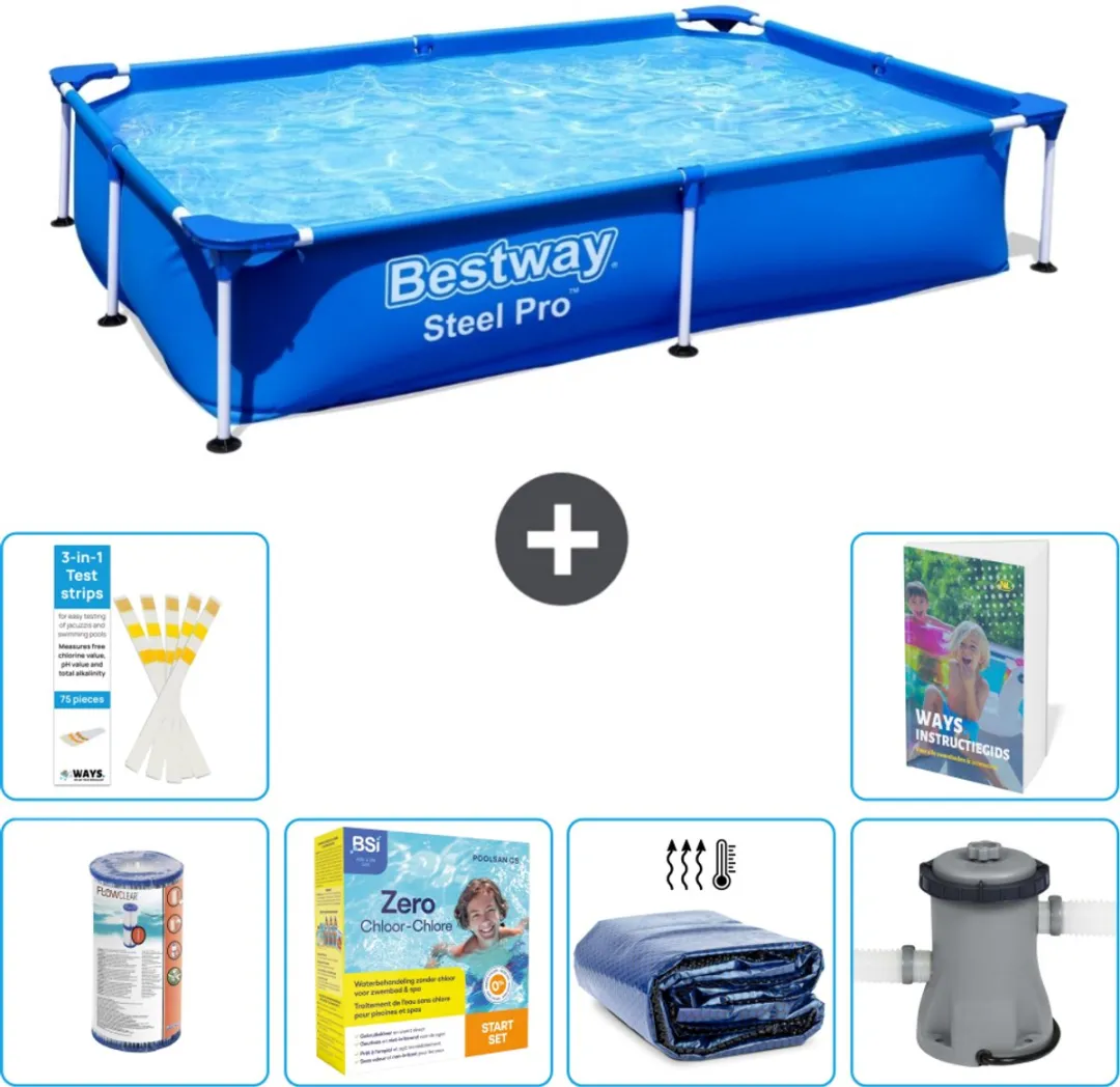 Bestway Steel Pro Zwembad 221x150x43cm Blauw