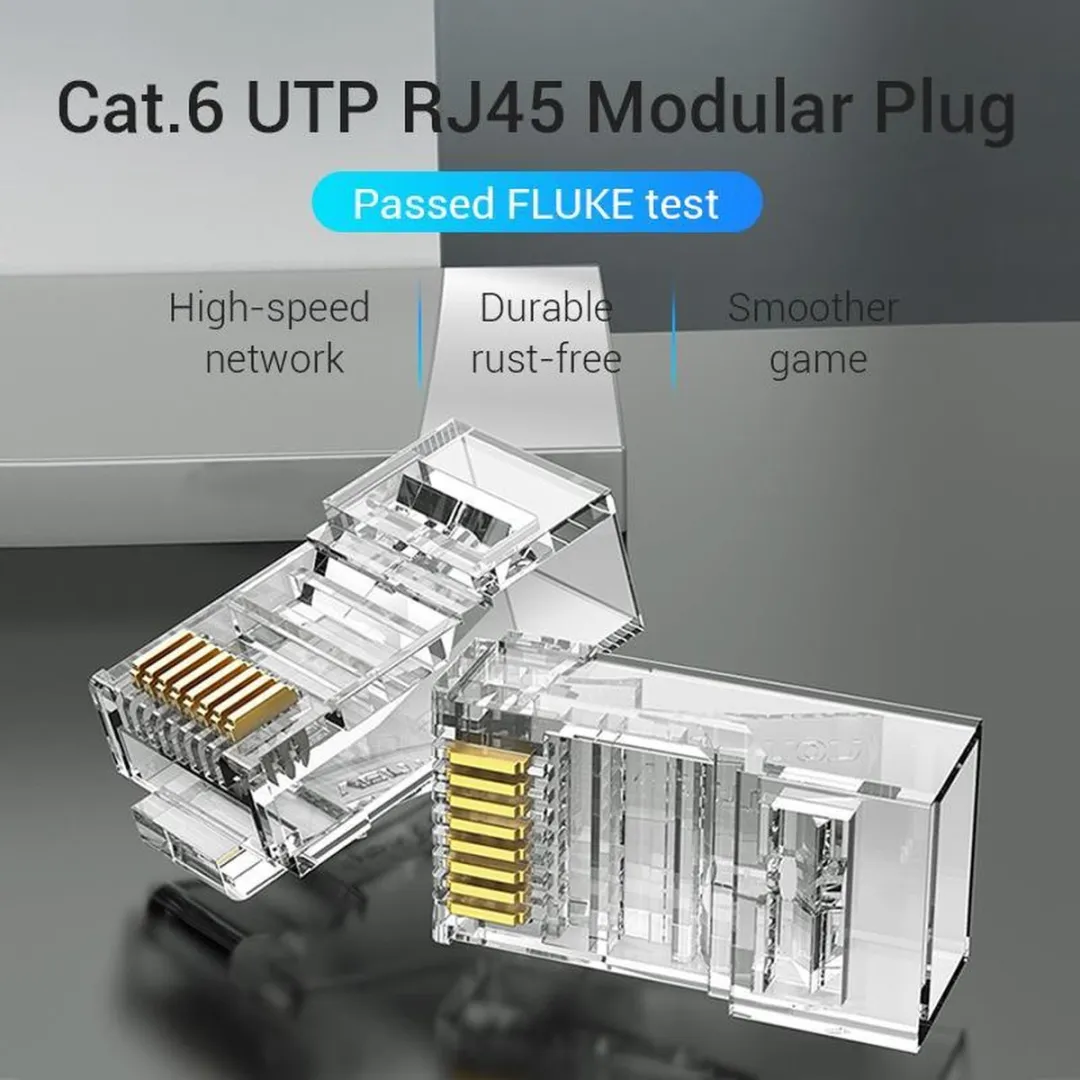 Vention RJ45 CAT6 UTP Connectors - 100 Stuks Transparant