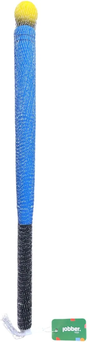 Jobber Toys Honkbalknuppel met Bal - Foam - Blauw/Zwart/Rood/Oranje