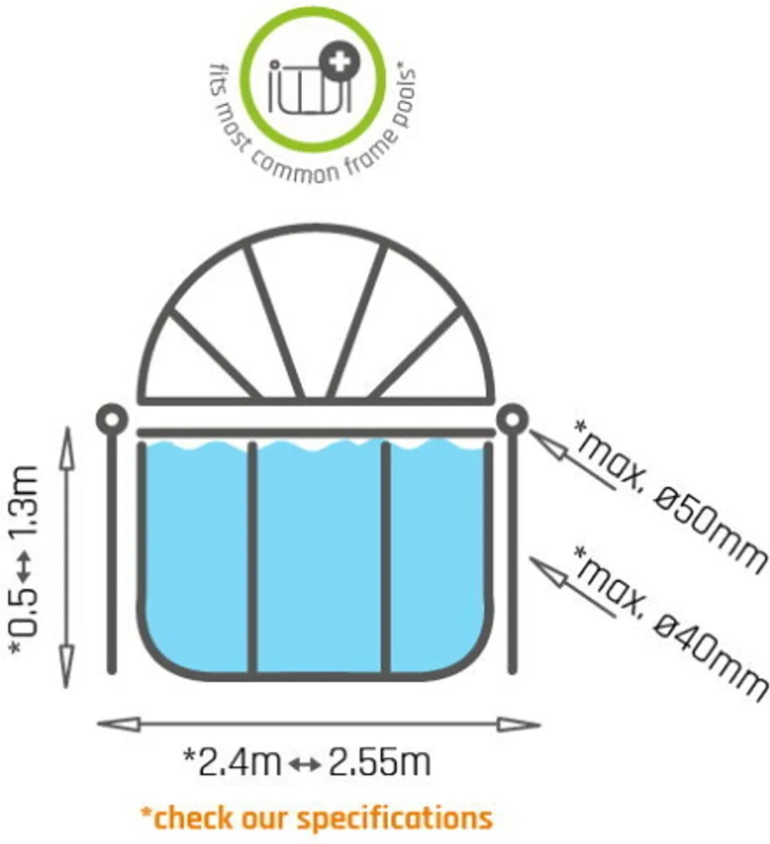 EXIT Toys Zwembadoverkapping ECO ø244cm - Transparant