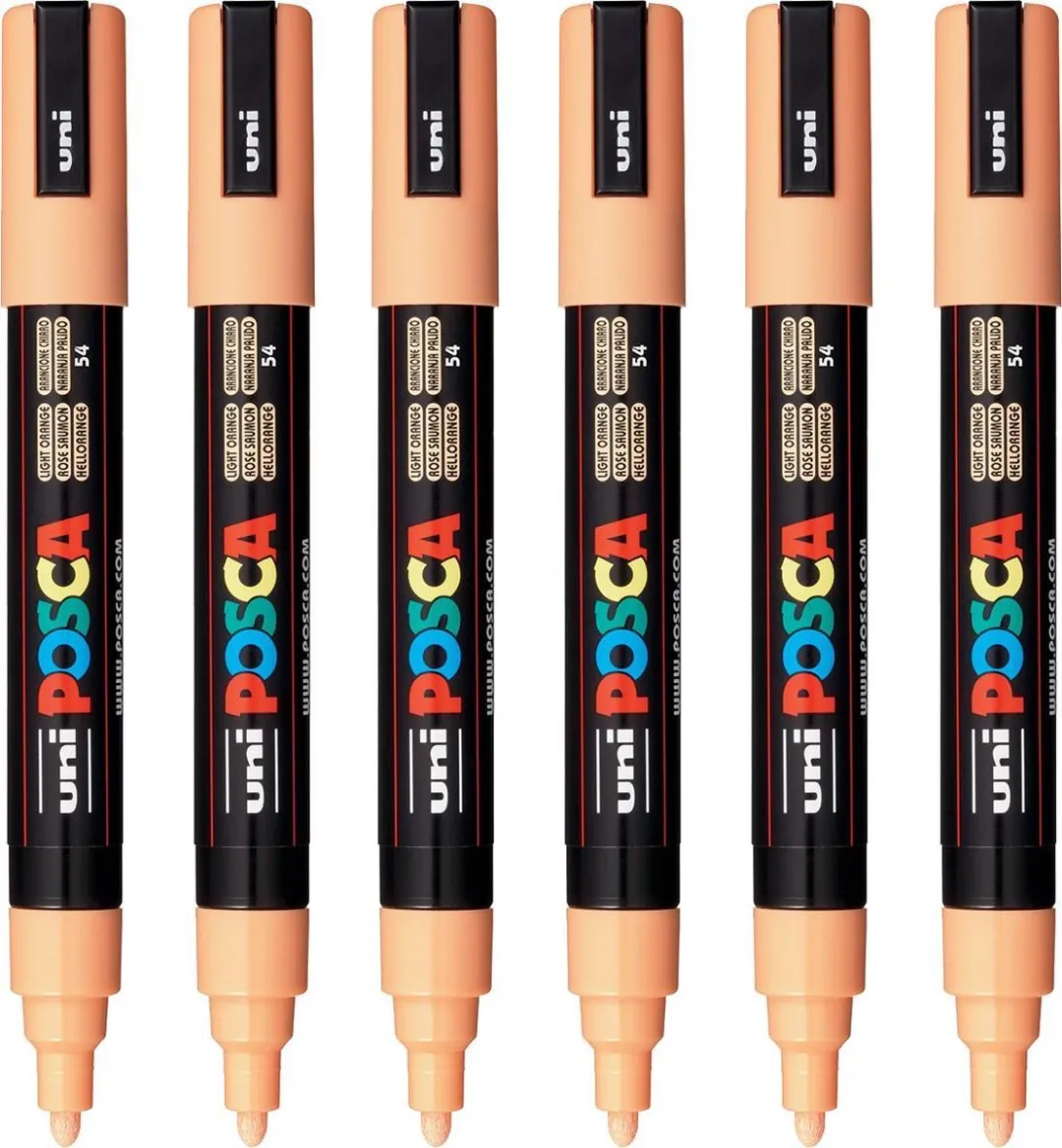 Posca PC-5M Verfstift - 6 Stuks - Lichtoranje