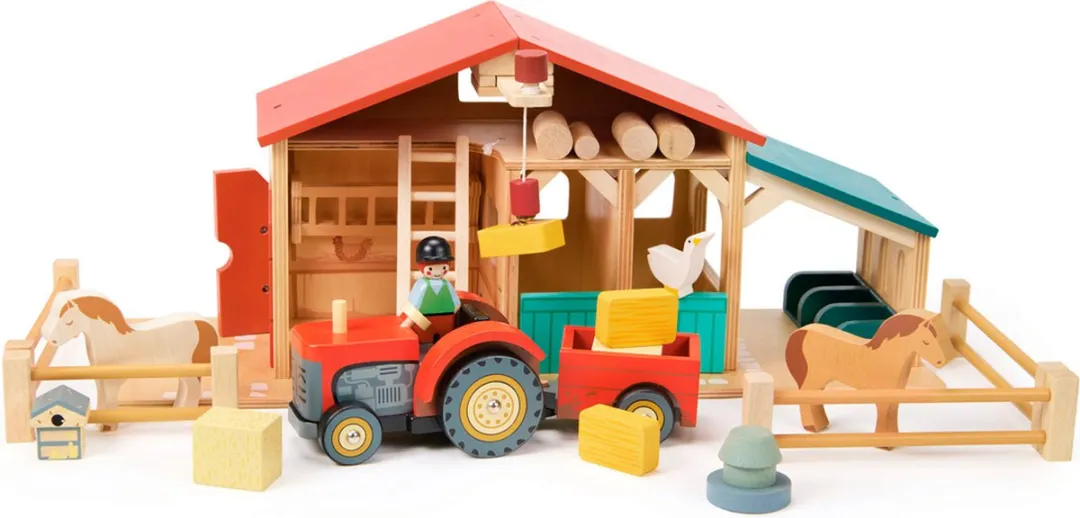 Tender Leaf Toys Boerderij Speelset 21-delig - 51x38,5cm