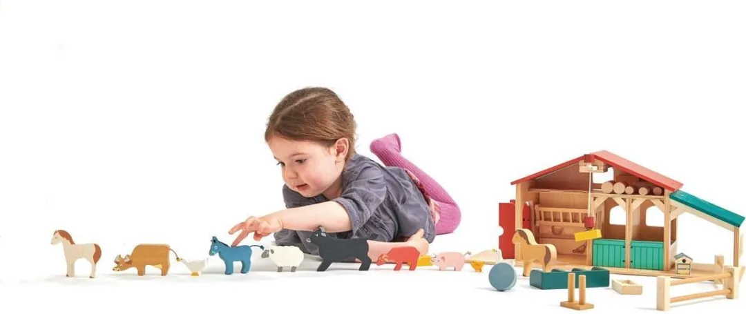 Tender Leaf Toys Boerderij Speelset 21-delig - 51x38,5cm
