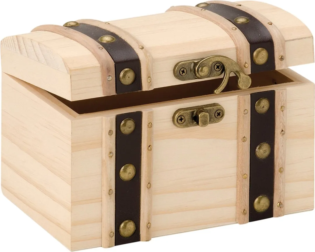 Glorex Hobby Houten Schatkistje Lichtbruin 14x9x9cm