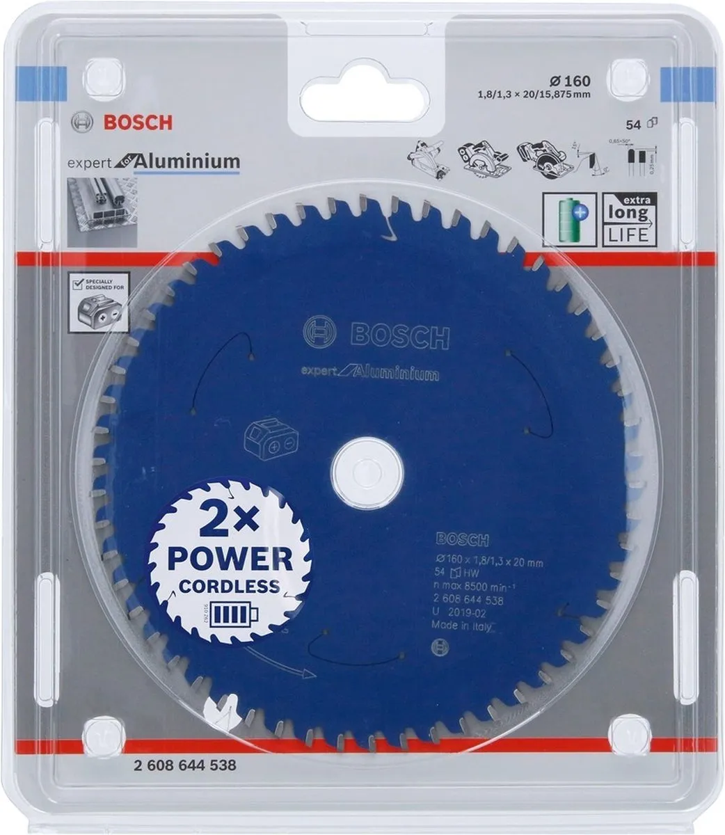 Bosch Expert Cirkelzaagblad 2608644538 - 160x20mm 54T Carbide - afbeelding 6 van 6