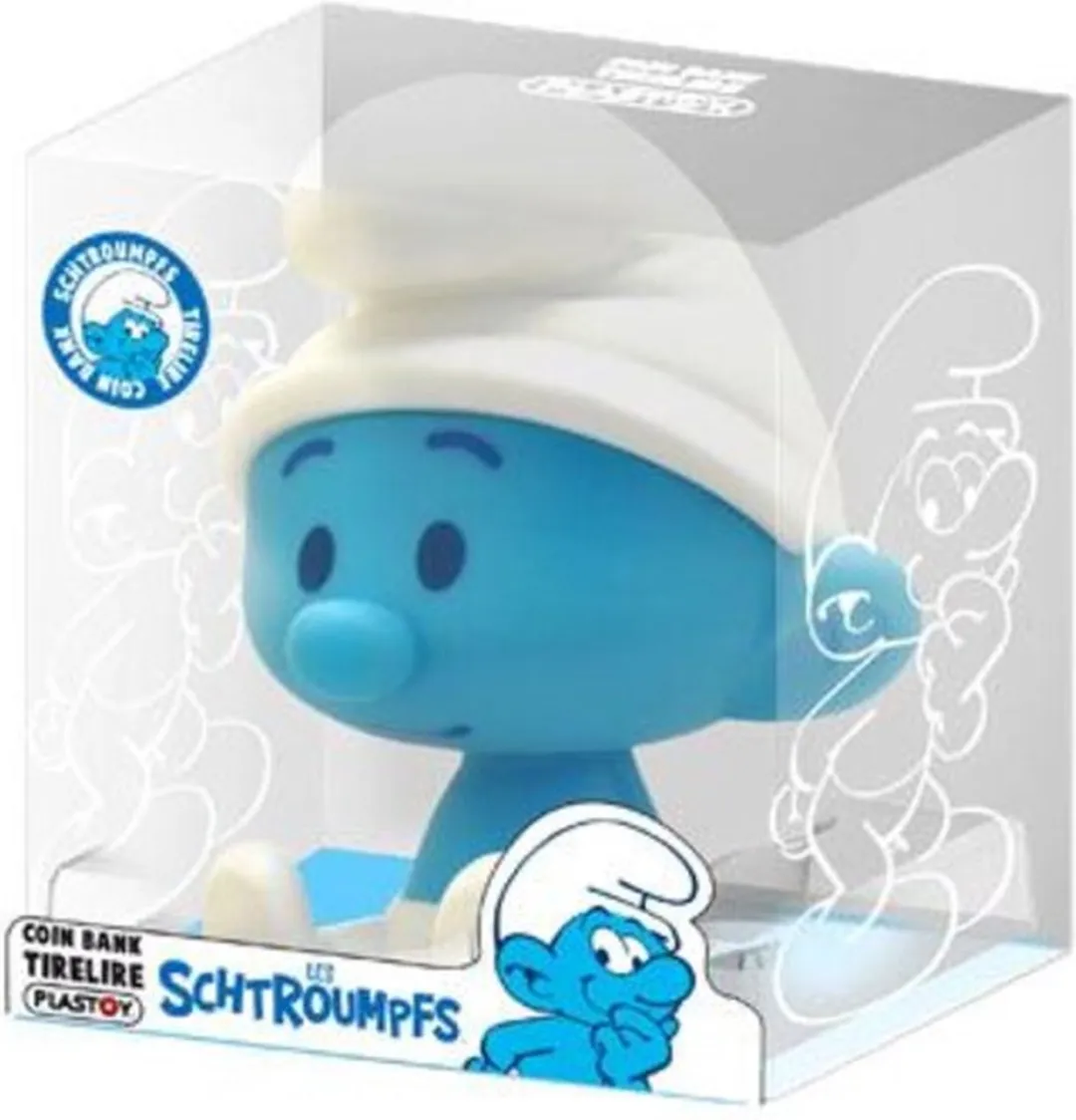 Plastoy Mini Smurfen Chibi Spaarpot 16cm - Blauw/Wit