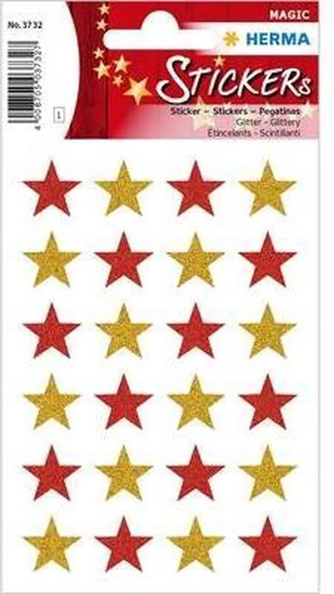 Herma 3732 Stickerfolie Goud/Rood - 24 Stuks