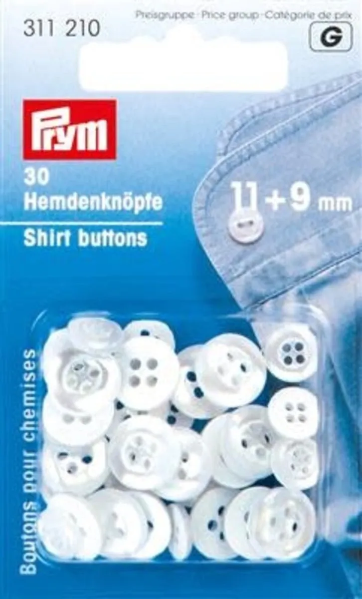 Prym Overhemdknopen 9mm - 30 Stuks - Wit