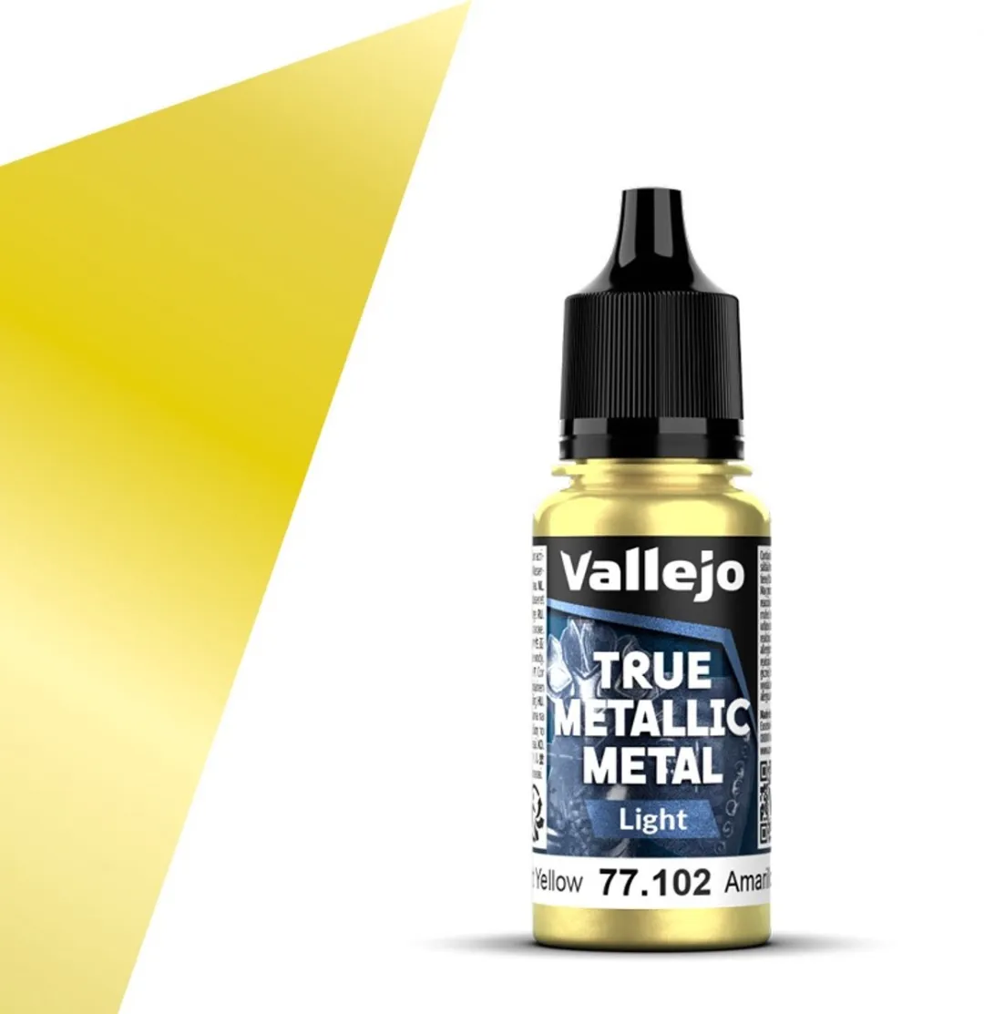 Vallejo Hobbyverf Acrylverf 77102 True Metallic Metal - Light Stralend Geel - 18ml