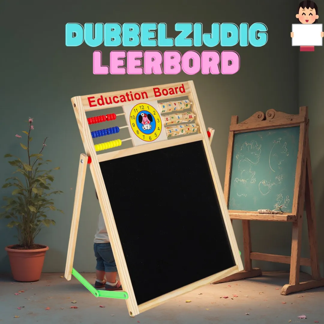 EduPlay Dubbelzijdig Schoolbord Kinderbord - Hout