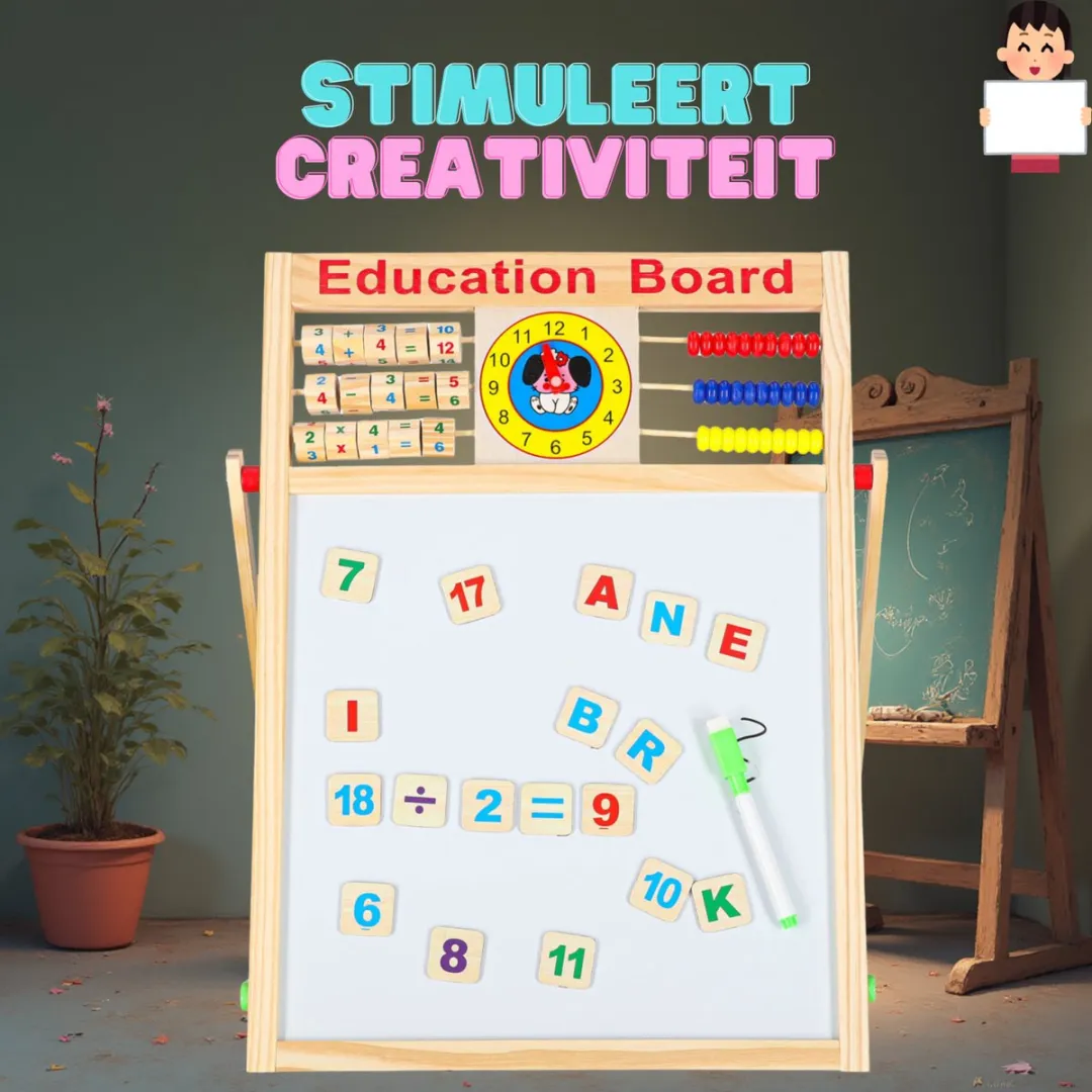 EduPlay Dubbelzijdig Schoolbord Kinderbord - Hout