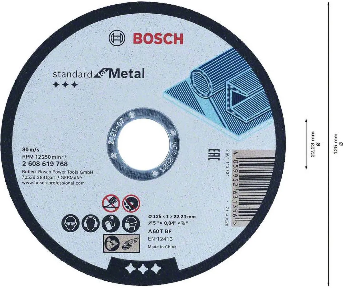 Bosch Accessoires Doorslijpschijf Standard Metal 125mm - Metaal