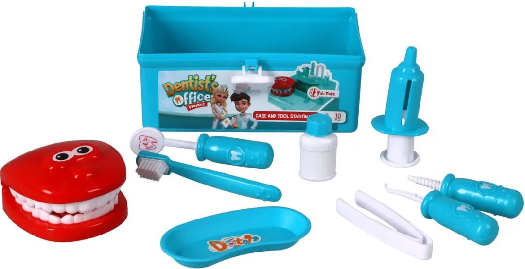 Toi-Toys Tandartskoffer Blauw - 10-delig