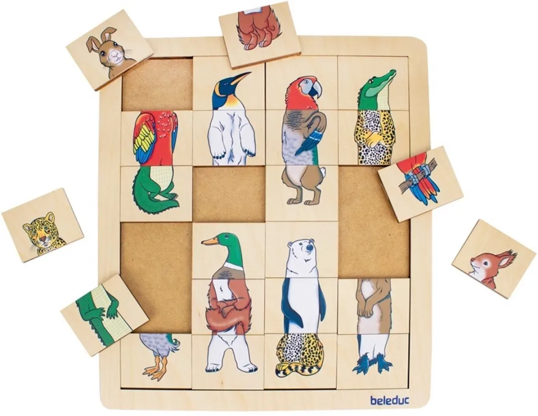 Beleduc Legpuzzel Mix & Match Dieren 24 Stuks