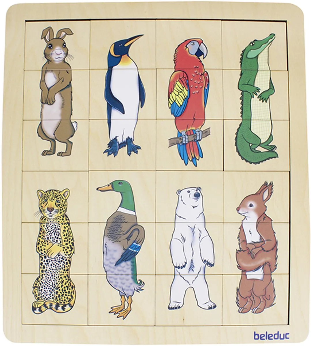 Beleduc Legpuzzel Mix & Match Dieren 24 Stuks - Multicolor