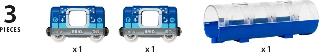 BRIO Metrotrein en Tunnel 33970 - Glow in the dark - Multicolor