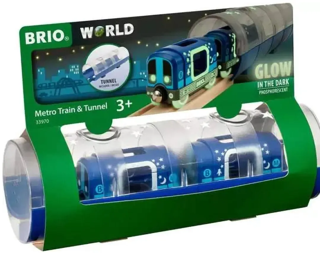 BRIO Metrotrein en Tunnel 33970 - Glow in the dark - Multicolor