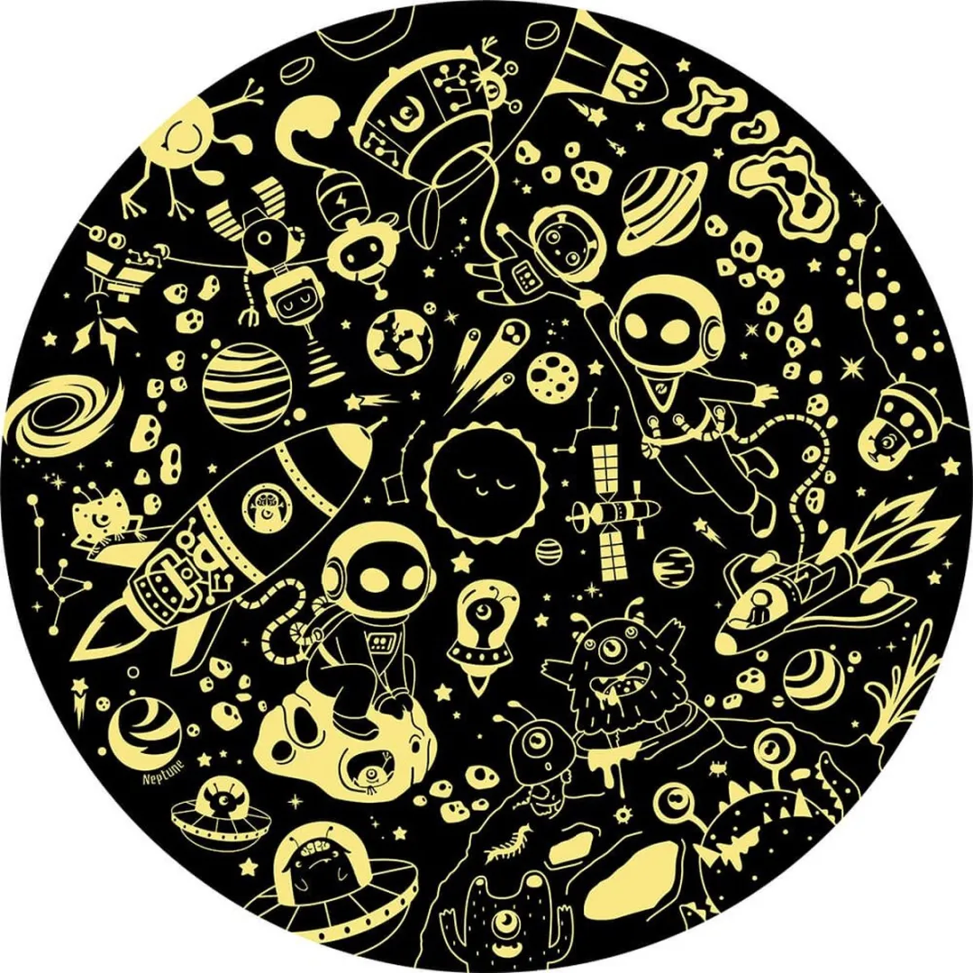 Eurekakids Puzzel Space 100 Stuks Glow in the Dark - Ø76cm