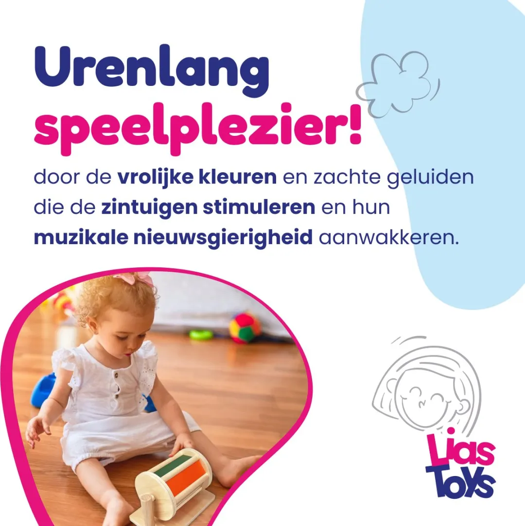 LiasToys Spinning Drum Houten Speelgoed - Blank