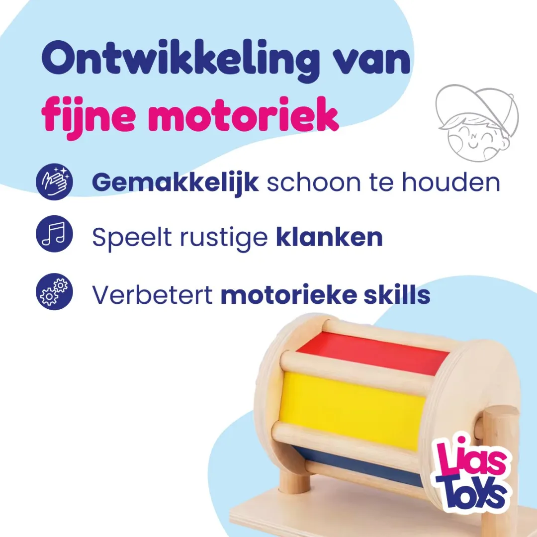 LiasToys Spinning Drum Houten Speelgoed - Blank